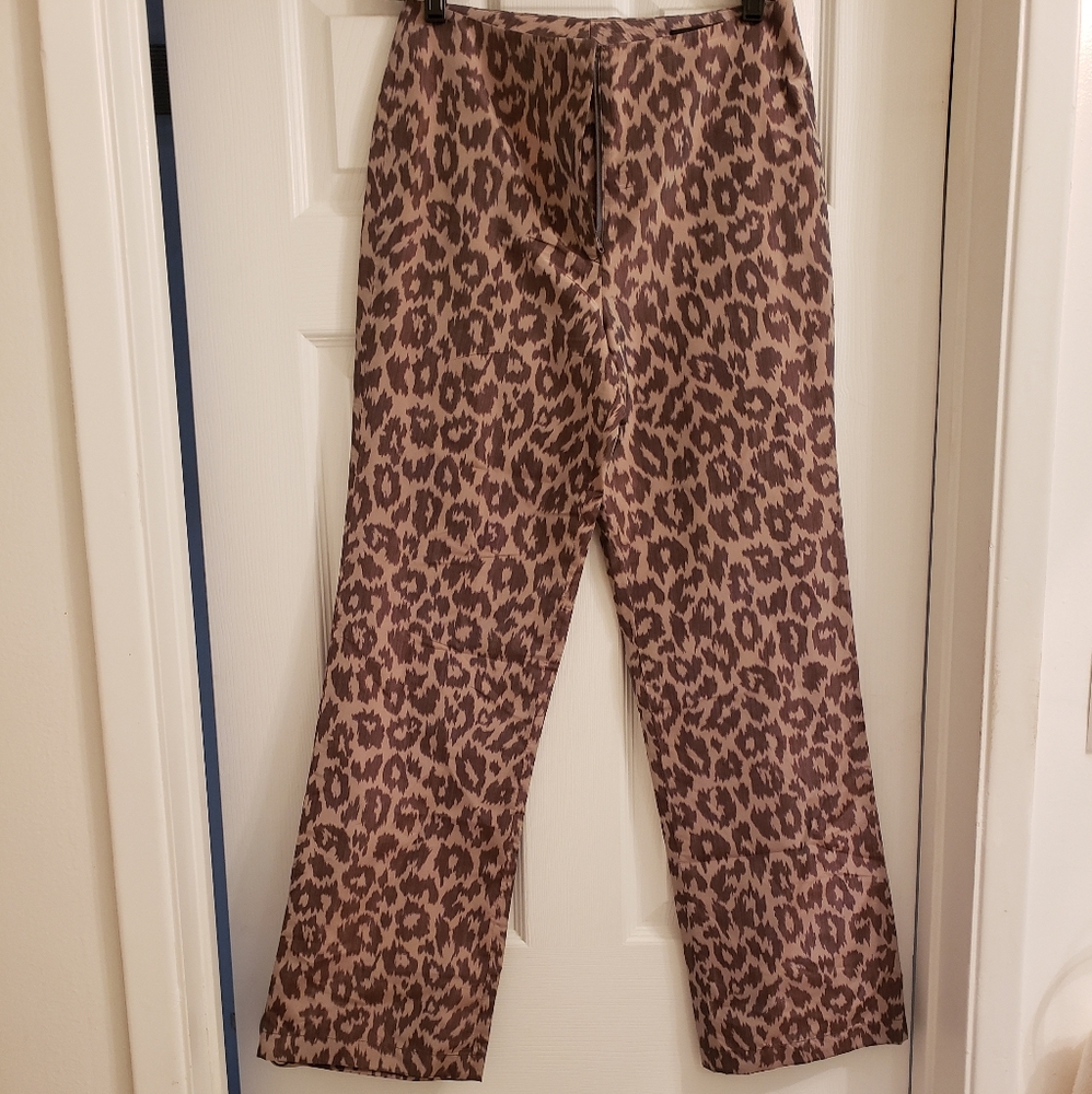 Richard Tyler Couture leopard print silk pants